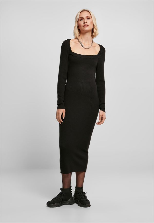 UC Ladies Women's long knitted dress in black