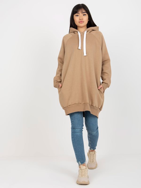 Fashionhunters Women's Long Sweatshirt - beige