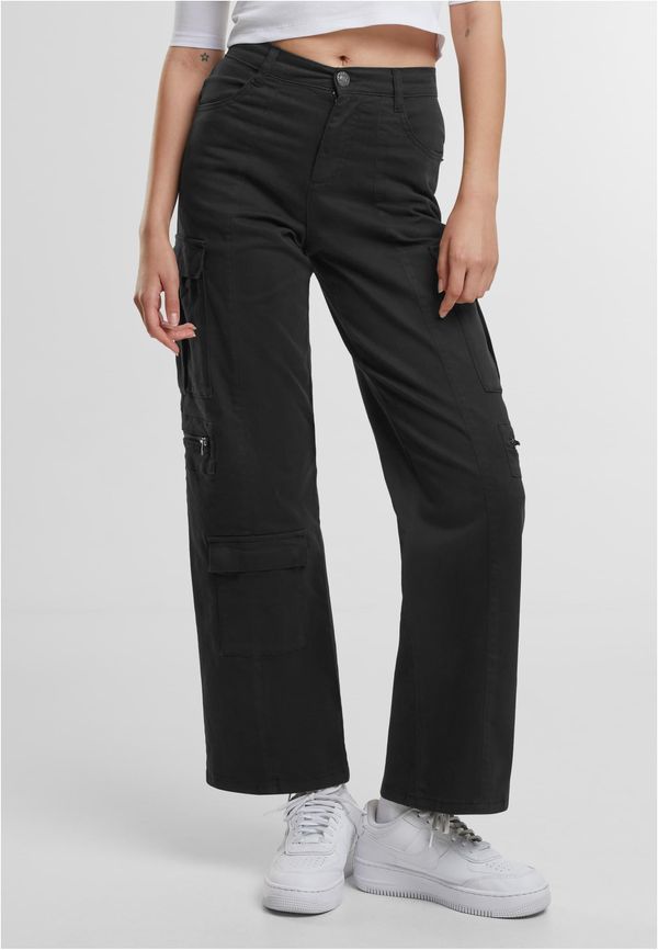 Urban Classics Women's Loose Utility Stretch Twill black cargo pants