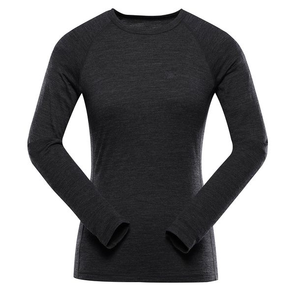 ALPINE PRO Women's merino wool T-shirt ALPINE PRO MERENA black