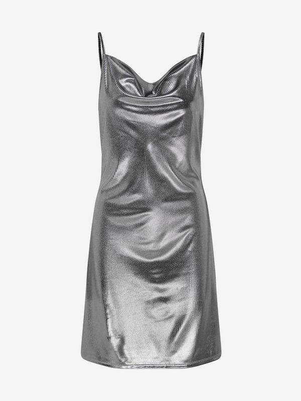 Only Women's metallic dress in silver color ONLY Melia