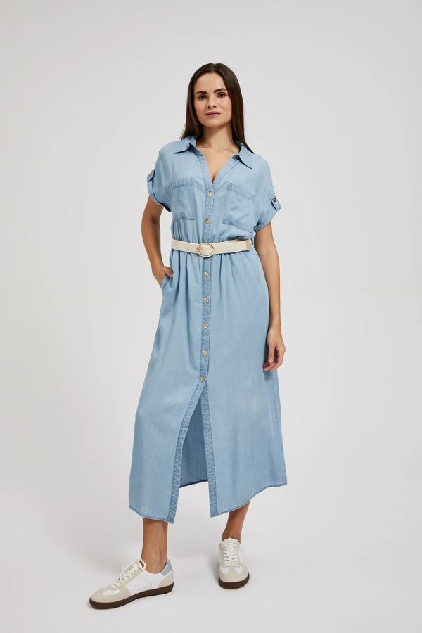 Moodo Women's midi shirt dress MOODO - light blue