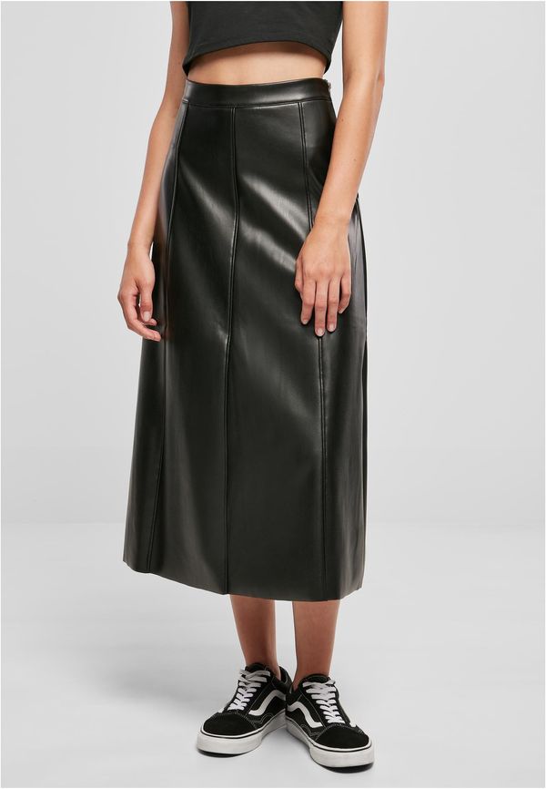 UC Ladies Women's midi skirt made of synthetic leather black