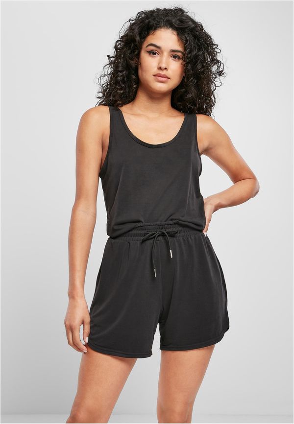 Urban Classics Women's modal short-sleeved jumpsuit in black