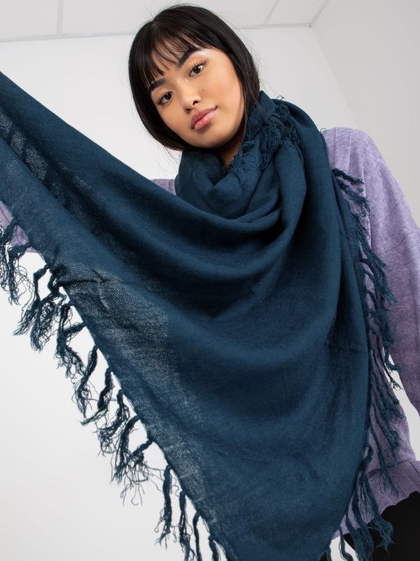 Fashionhunters Women's Navy Long Scarf with Fringe