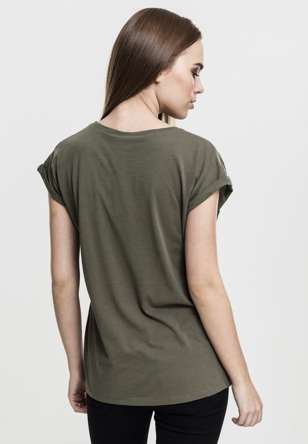 UC Ladies Women's olive T-shirt with extended shoulder