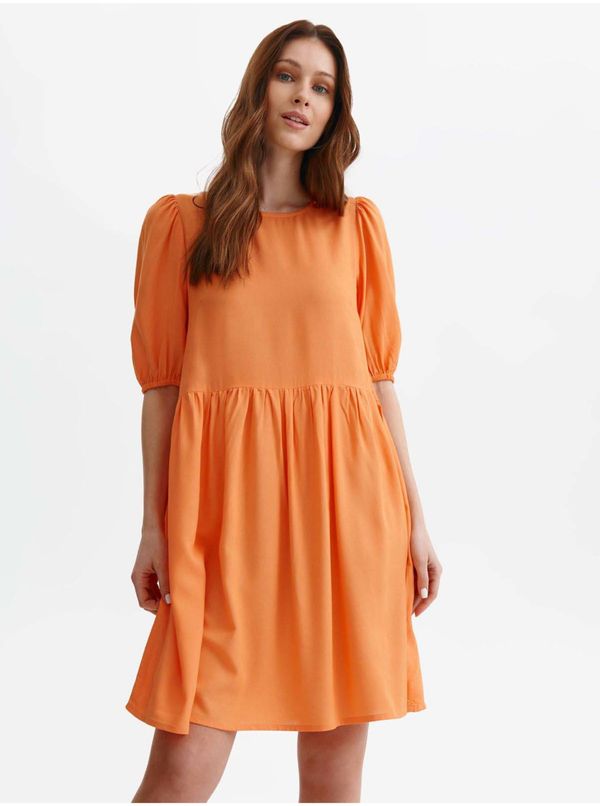 Top Secret Women's Orange Short Dress with Balloon Sleeves TOP SECRET - Women