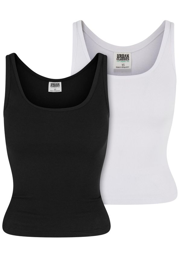 Urban Classics Women's Organic Basic Tank Top 2 Pack - Black + White