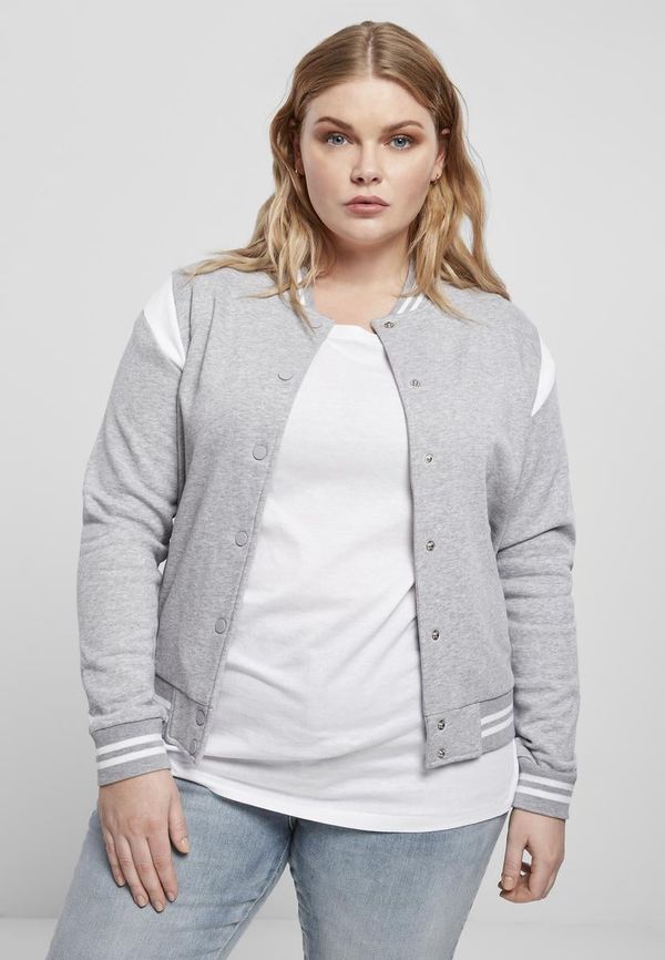 UC Ladies Women's Organic College Sweat Jacket Sweatshirt Grey/White