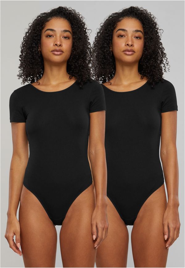 Urban Classics Women's Organic Stretch Jersey Body - 2-Pack Black+Black