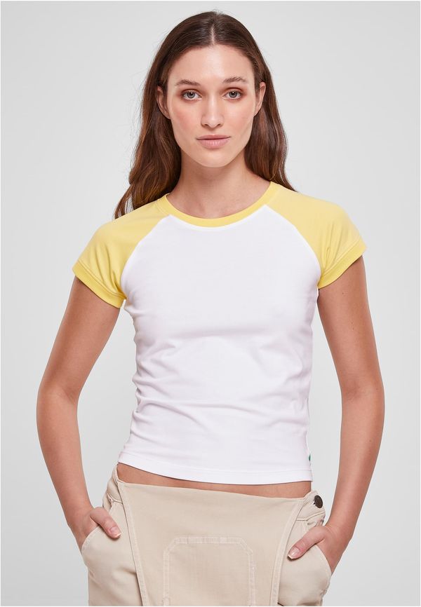 UC Ladies Women's Organic Stretch Short Retro Baseball T-Shirt White/Vintagesun