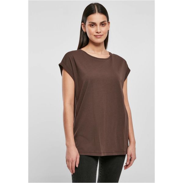 Urban Classics Women's Organic T-Shirt with Extended Shoulder Brown