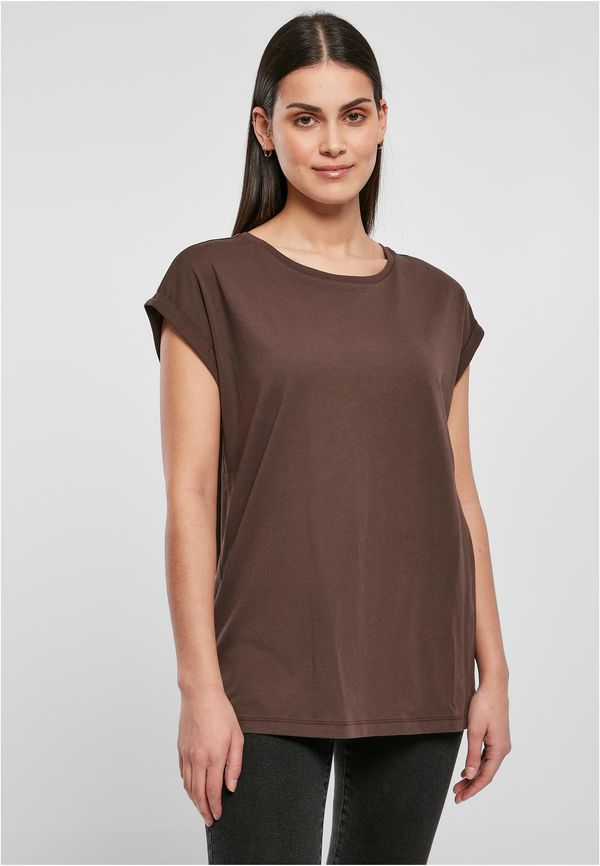 Urban Classics Women's Organic T-Shirt with Extended Shoulder Brown