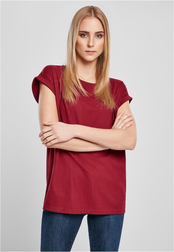 Urban Classics Women's Organic T-Shirt with Extended Shoulder Burgundy