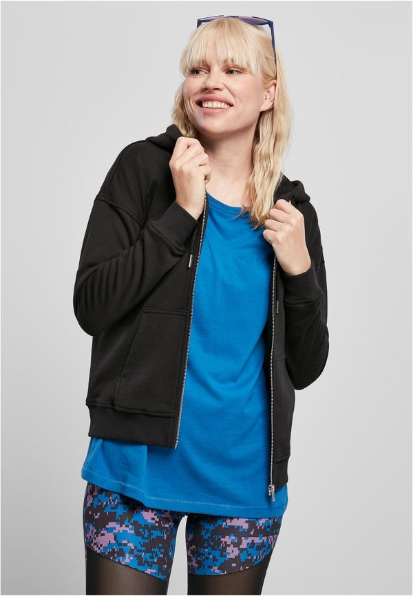 Urban Classics Women's Organic Terry Zip-Up Hoodie Black