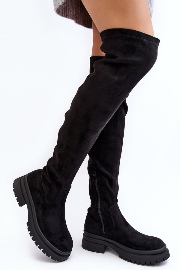 Kesi Women's Over-the-Knee Flat Boots - Black Silune