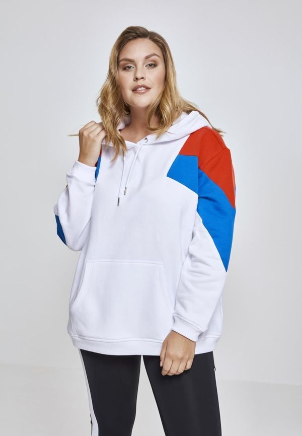 UC Ladies Women's oversize 3-tone block hood wht/firered/bright blue