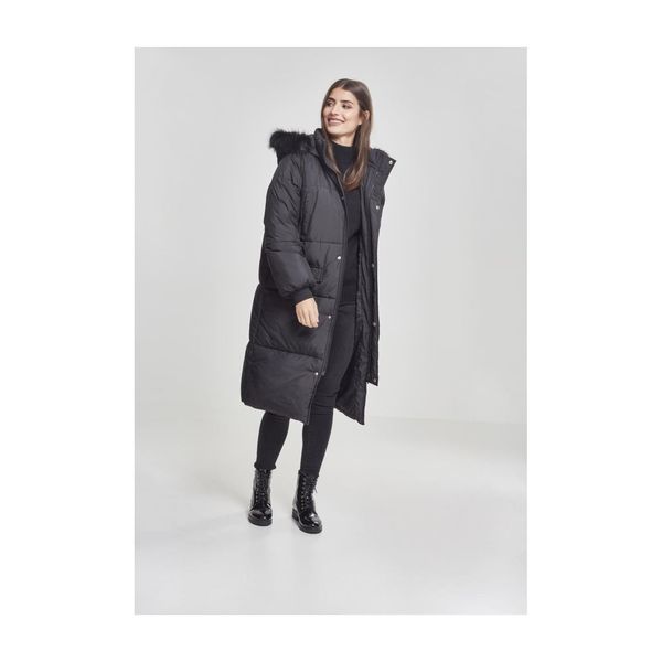 Urban Classics Women's oversize faux fur coat blk/blk