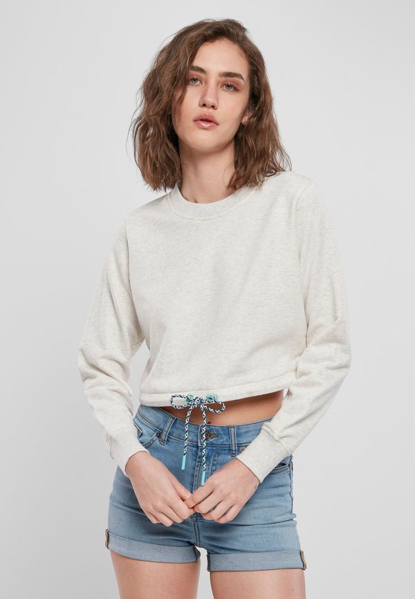 Urban Classics Women's Oversized Cropped Crewneck Light Grey