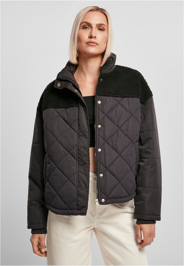 UC Ladies Women's Oversized Diamond Quilt Puffer Jacket Black