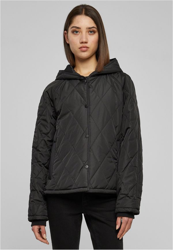 Urban Classics Women's Oversized Diamond Quilted Hooded Jacket Black