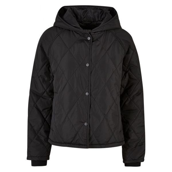 Urban Classics Women's Oversized Diamond Quilted Hooded Jacket Black