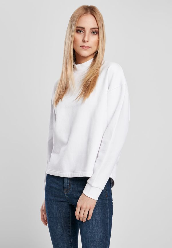 Urban Classics Women's Oversized High Neck Crew White