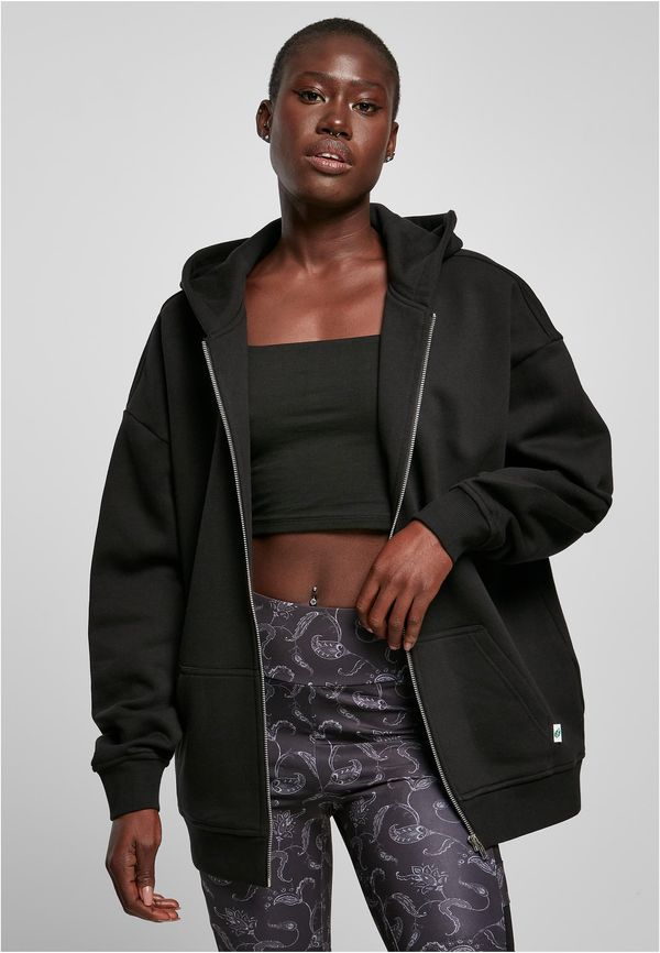 Urban Classics Women's oversized hoodie with zip in black