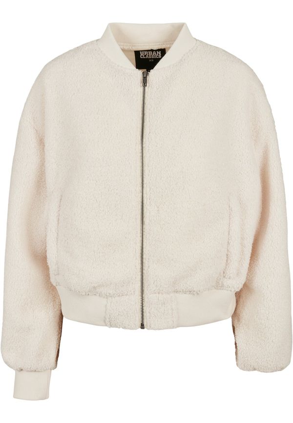 UC Ladies Women's Oversized Jacket Sherpa Bomber Jacket whitesand