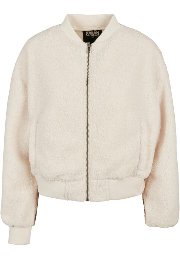 Urban Classics Women's Oversized Jacket Sherpa Bomber Jacket whitesand