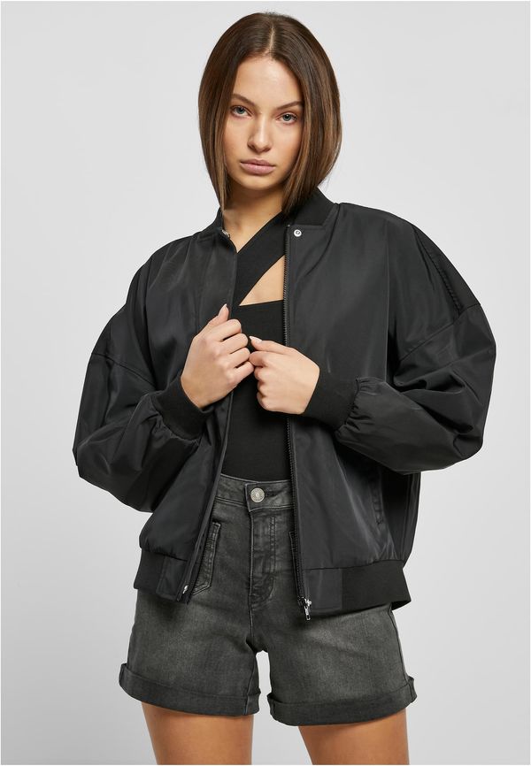 UC Ladies Women's Oversized Light Bomber Jacket Black