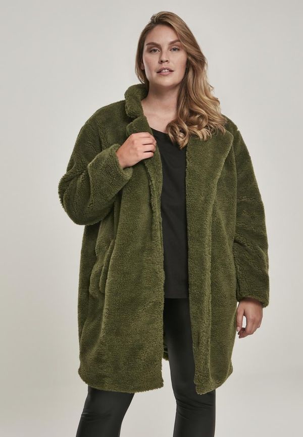 UC Ladies Women's Oversized Sherpa Coat Olive