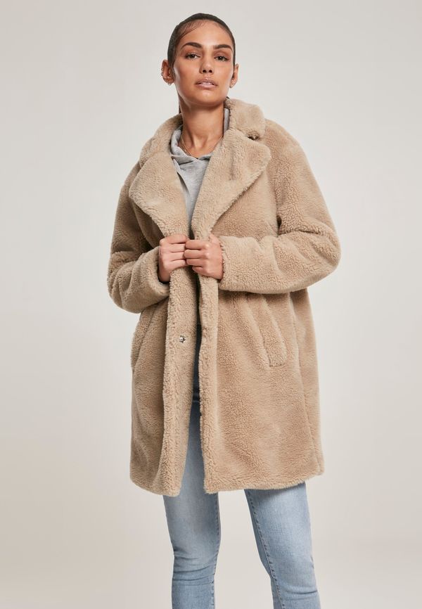 Urban Classics Women's Oversized Sherpa Coat Sand