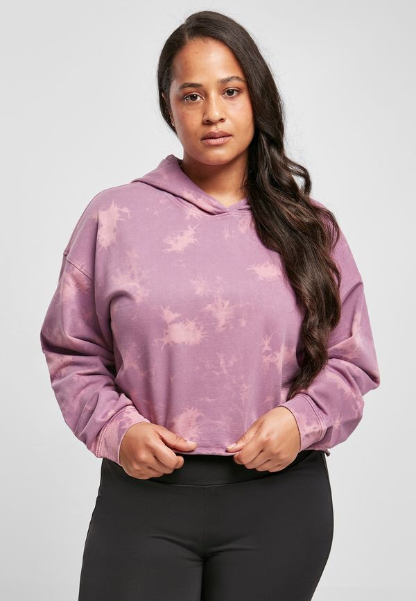 Urban Classics Women's Oversized Short Bleached Sweatshirt Grey-Purple