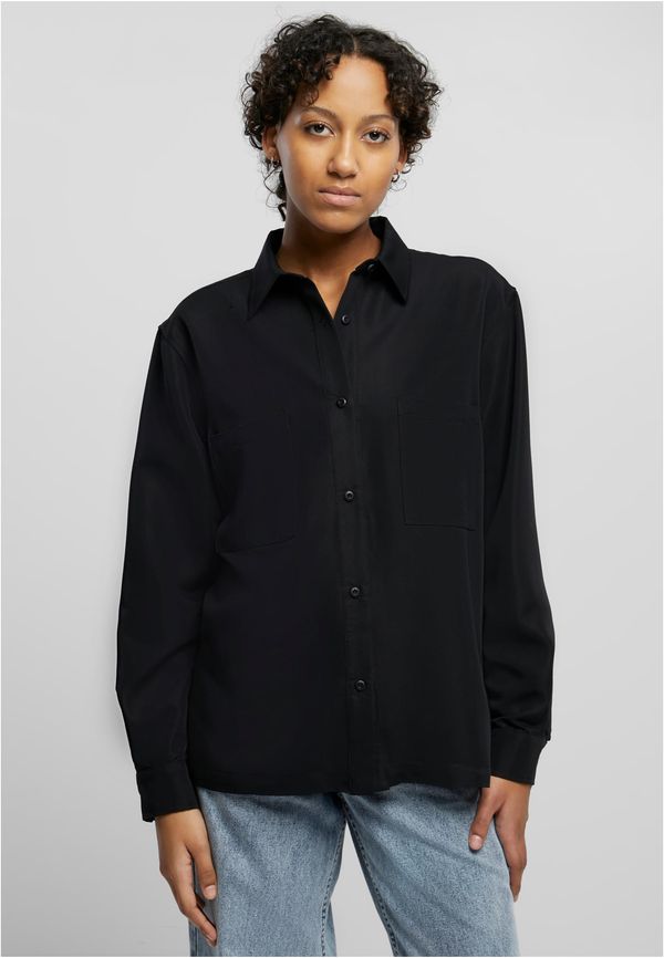 UC Ladies Women's oversized twill shirt black