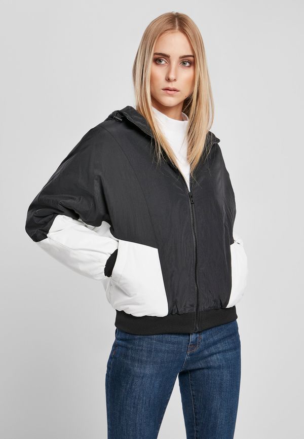 Urban Classics Women's padded two-tone Batwing jacket black/white