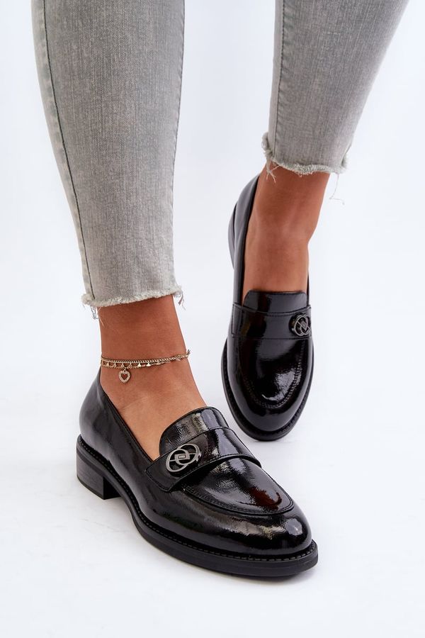 Kesi Women's patent leather loafers black Dilhela