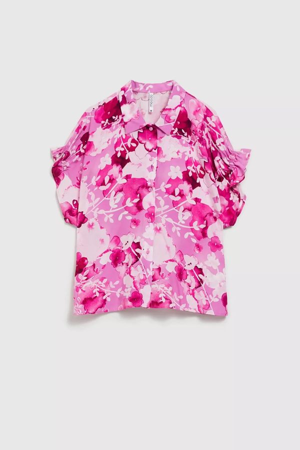 Moodo Women's patterned shirt MOODO - pink