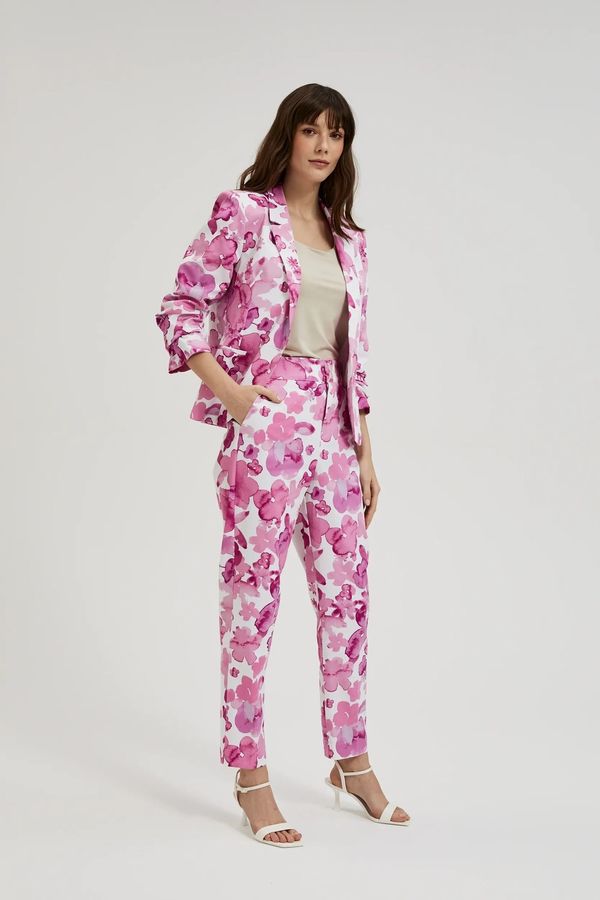 Moodo Women's patterned trousers MOODO - pink