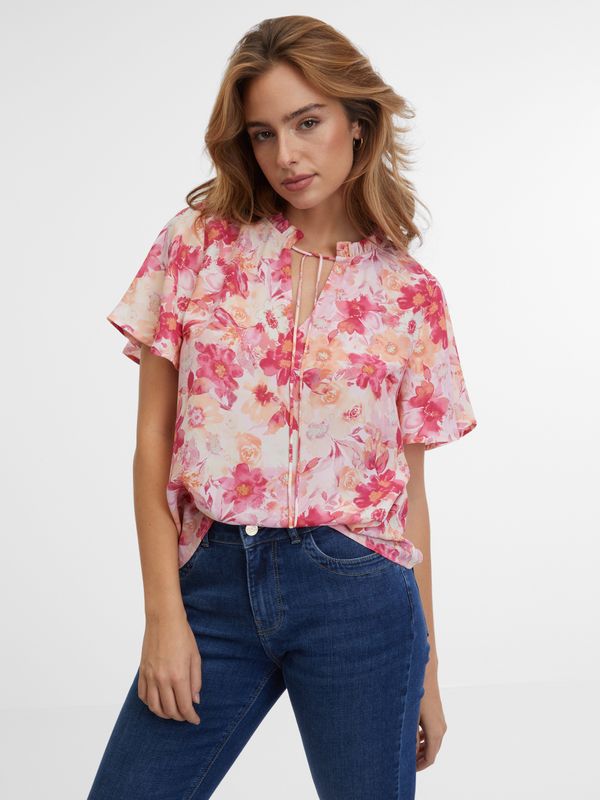 Orsay Women's pink floral blouse ORSAY