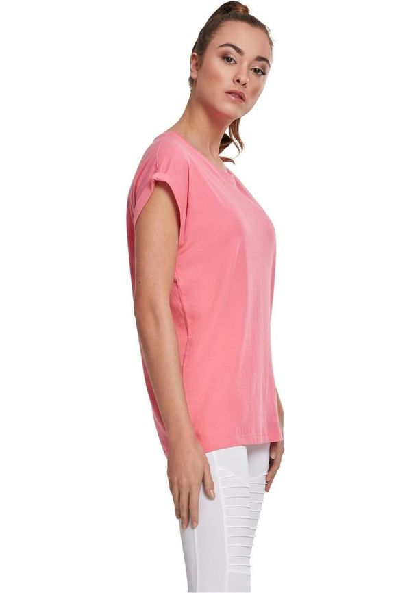 Urban Classics Women's pink grapefruit T-shirt with extended shoulder