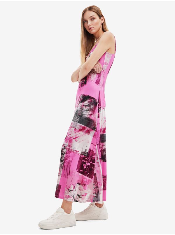 DESIGUAL Women's pink patterned maxi dress by Desigual Cretona