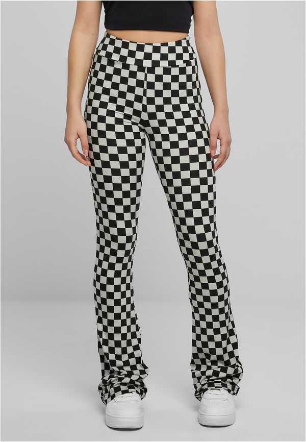 Urban Classics Women's plaid leggings in black/light asphalt cut