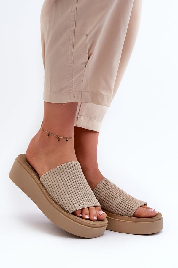 Kesi Women's platform slippers Sergio Leone beige