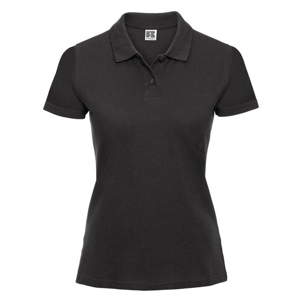 RUSSELL Women's polo shirt black 100% cotton Russell