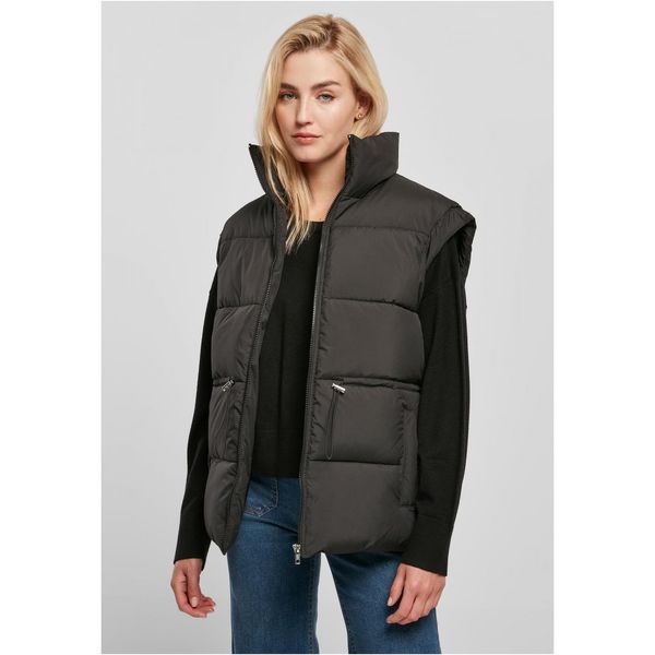 Urban Classics Women's Puffer Puffer Vest in Black