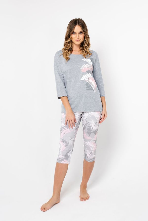 Italian Fashion Women's pyjamas Dracaena 3/4 sleeve, 3/4 legs - melange/print