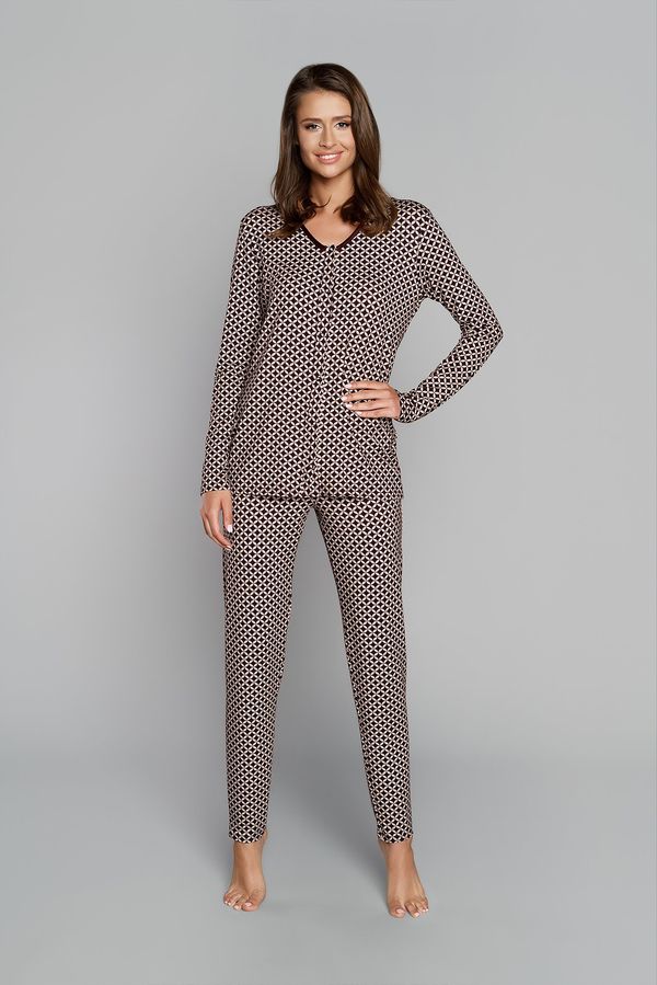 Italian Fashion Women's pyjamas Illusion long sleeves, long legs - print
