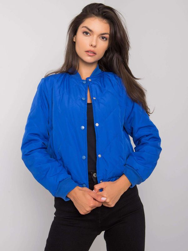 Fashionhunters Women's Quilted Bomber Jacket Sherise - Blue