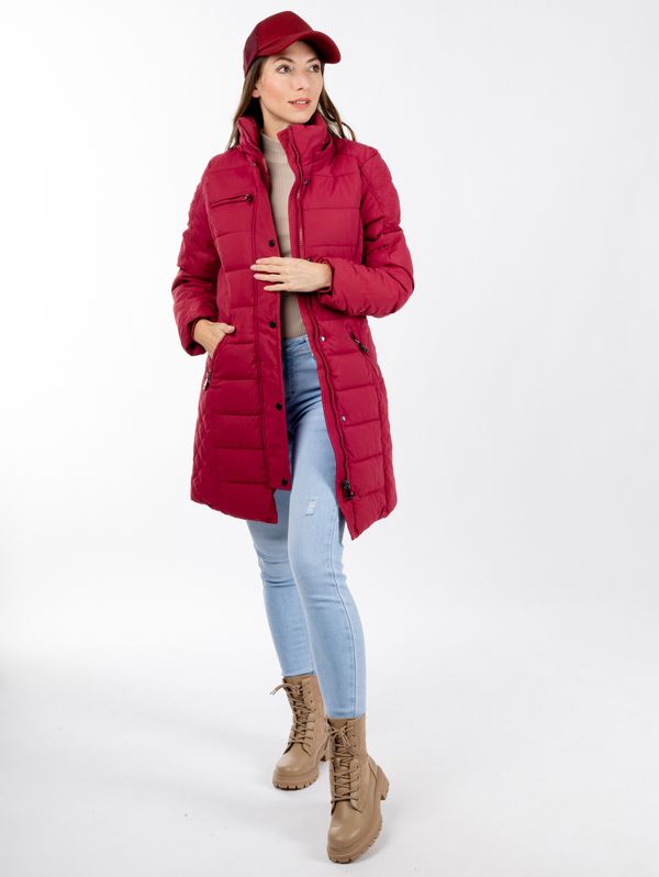 Glano Women's quilted jacket GLANO - dark red